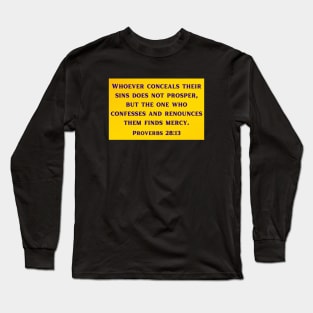 Bible Verse Proverbs 28:13 Long Sleeve T-Shirt